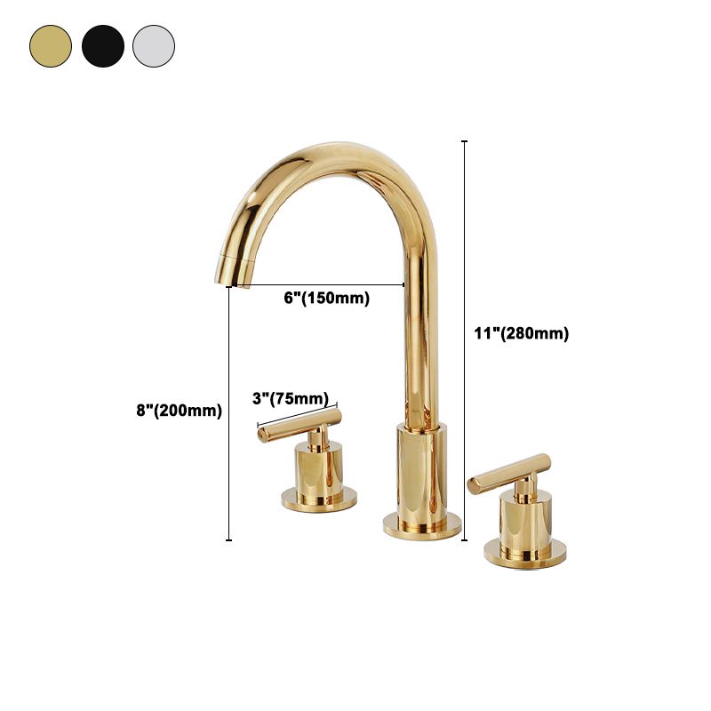 Skorter | Modern 2-Handle Bathroom Sink Faucet 3-Hole Widespread Bathroom Faucet