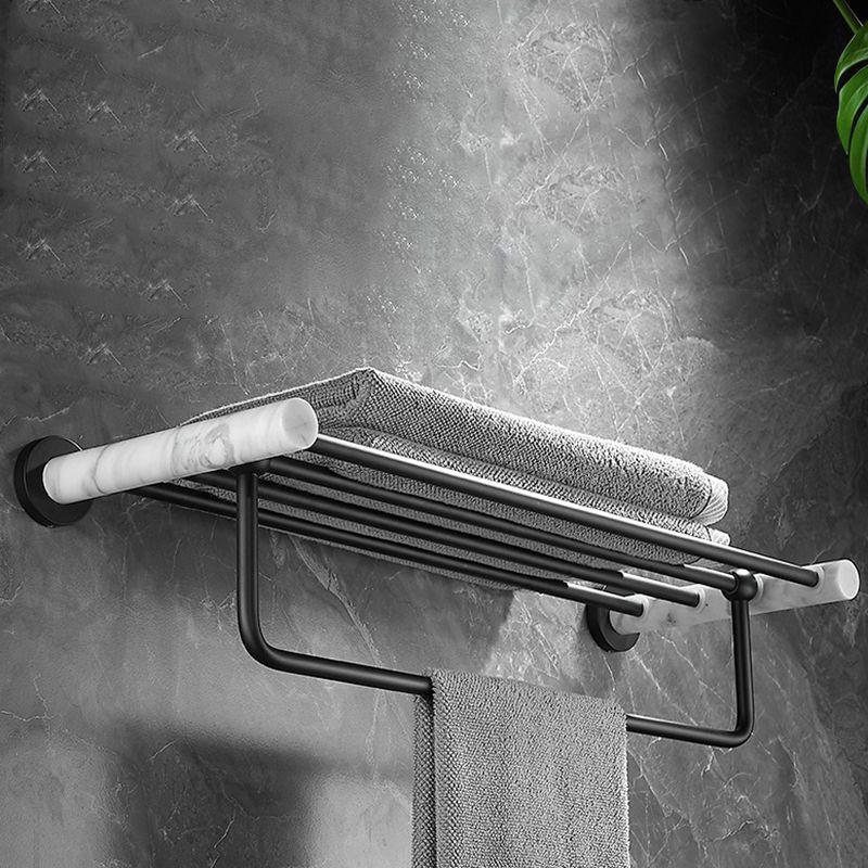 Skorter | Metal and Marble Bathroom Hardware Set as a Single Piece or as a Set in Black