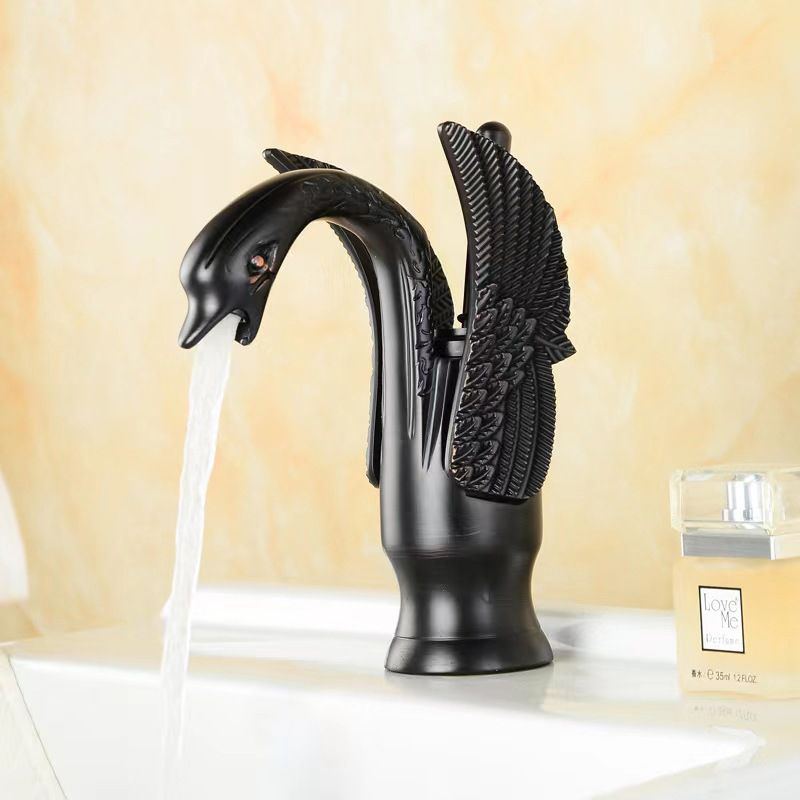 Skorter | Full brass bathroom sink faucet hot and cold water single lever sink faucet