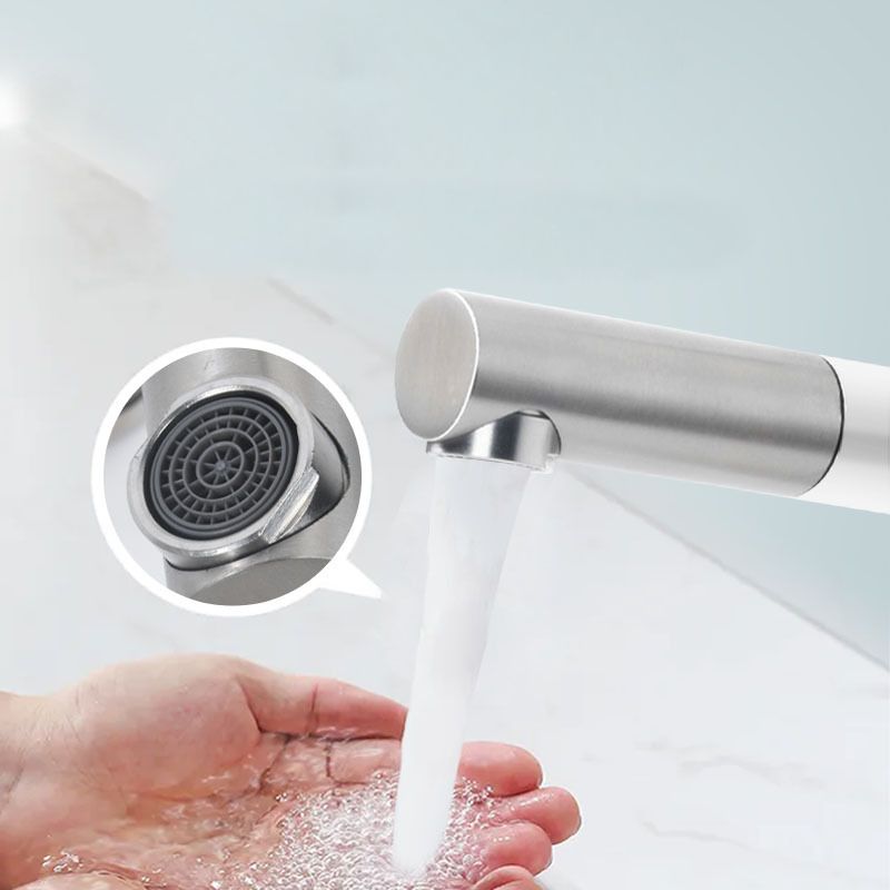 Skorter | Modern Vessel Sink Faucet Stainless Steel Single Handle Low Arc Pull Down Vessel Faucet