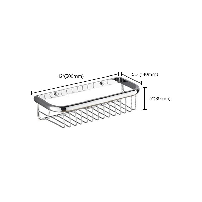 Skorter | Polished Chrome Modern Bathroom Accessory Set Silver Towel Holder/Bath Shelf