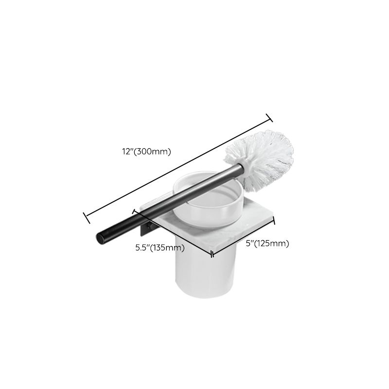 Skorter | Metal and Marble Bathroom Hardware Set as a Single Piece or as a Set in Black