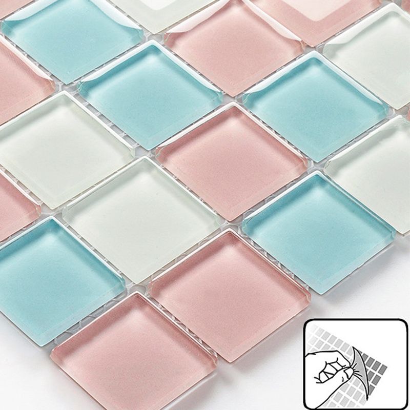 Skorter | 12" x 12" Peel & Stick Glass Square Grid Mosaic Peel and Stick Tile 10-Pack
