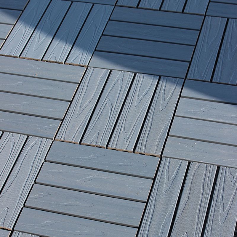 Skorter | 12" X 12" 4-Slat Square PVC Floor Tiles Snap-Fit Installation Floor Tiles