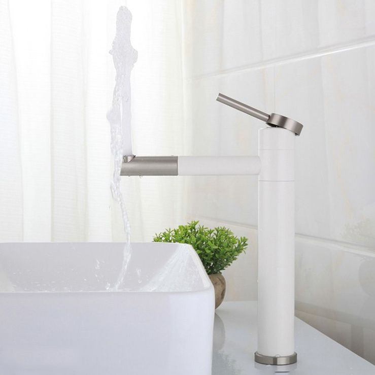 Skorter | Modern Vessel Sink Faucet Stainless Steel Single Handle Low Arc Pull Down Vessel Faucet