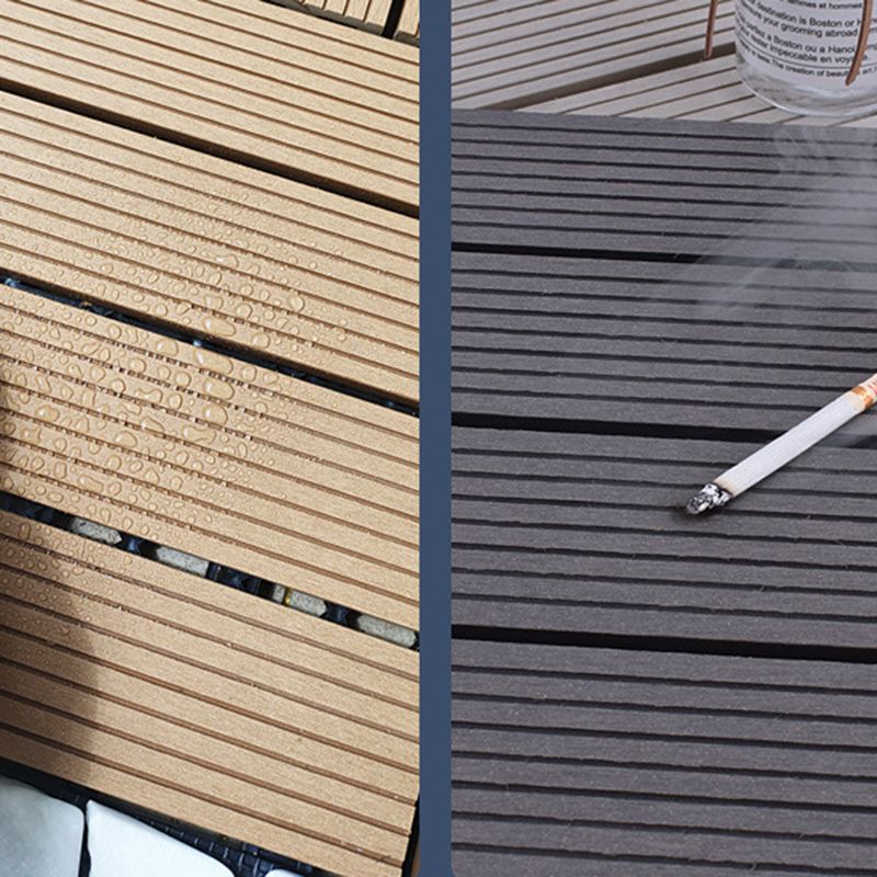 Skorter | 12" X 12" 4-Slat Square Deck/Patio Floor Tiles Snap Installation Floor Plank Tiles