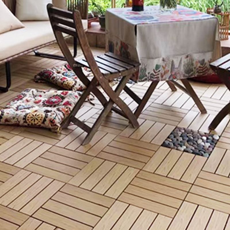 Skorter | Composite Plank Tiles Striped Pattern Square Deck Flooring Outdoor Patio
