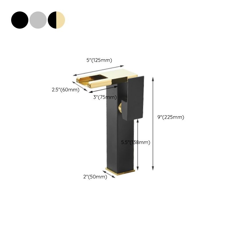 Skorter | Modern Waterfall Spout Sink Faucet with LED Brass Sink Faucet