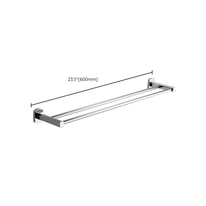 Skorter | Polished Chrome Modern Bathroom Accessory Set Silver Towel Holder/Bath Shelf