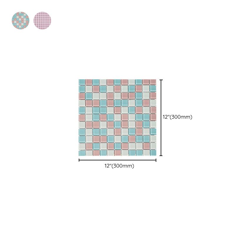 Skorter | 12" x 12" Peel & Stick Glass Square Grid Mosaic Peel and Stick Tile 10-Pack