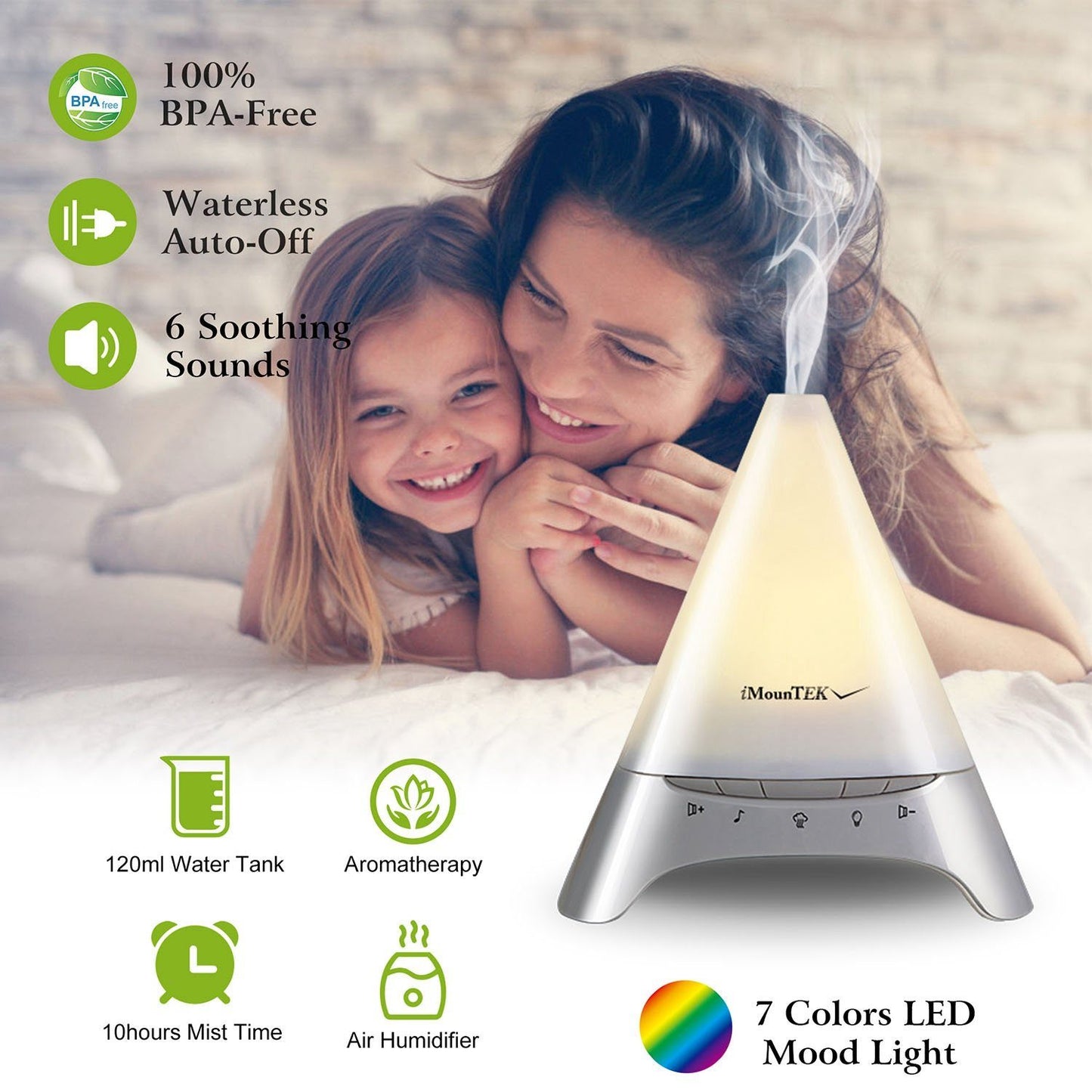 Skorter | 120ml Cooling mist humidifier Ultrasonic aroma essential oil diffuser