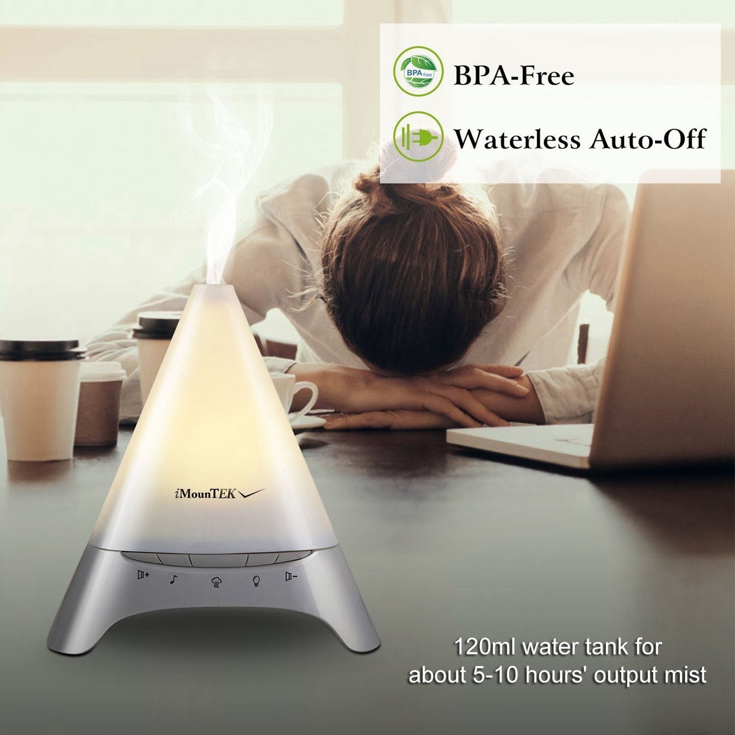 Skorter | 120ml Cooling mist humidifier Ultrasonic aroma essential oil diffuser