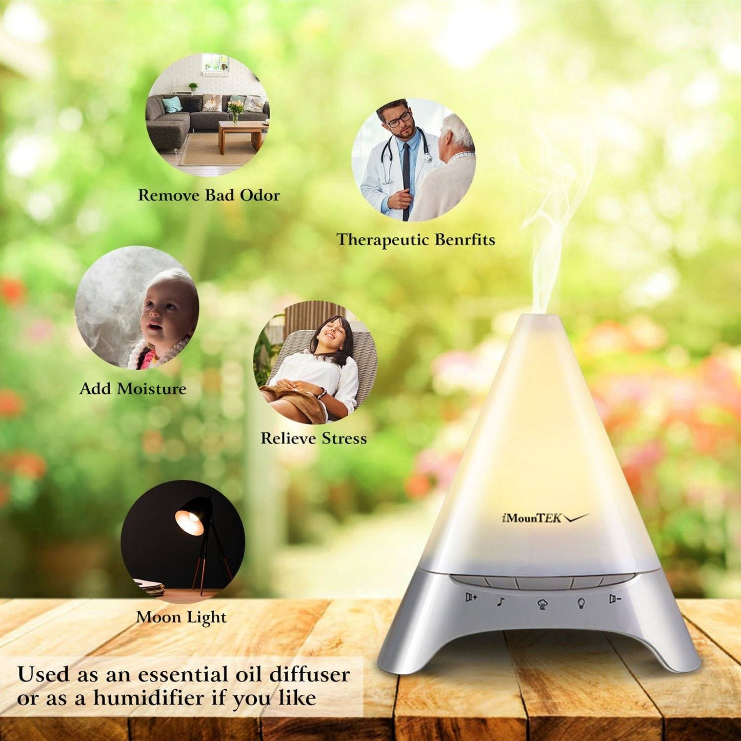 Skorter | 120ml Cooling mist humidifier Ultrasonic aroma essential oil diffuser