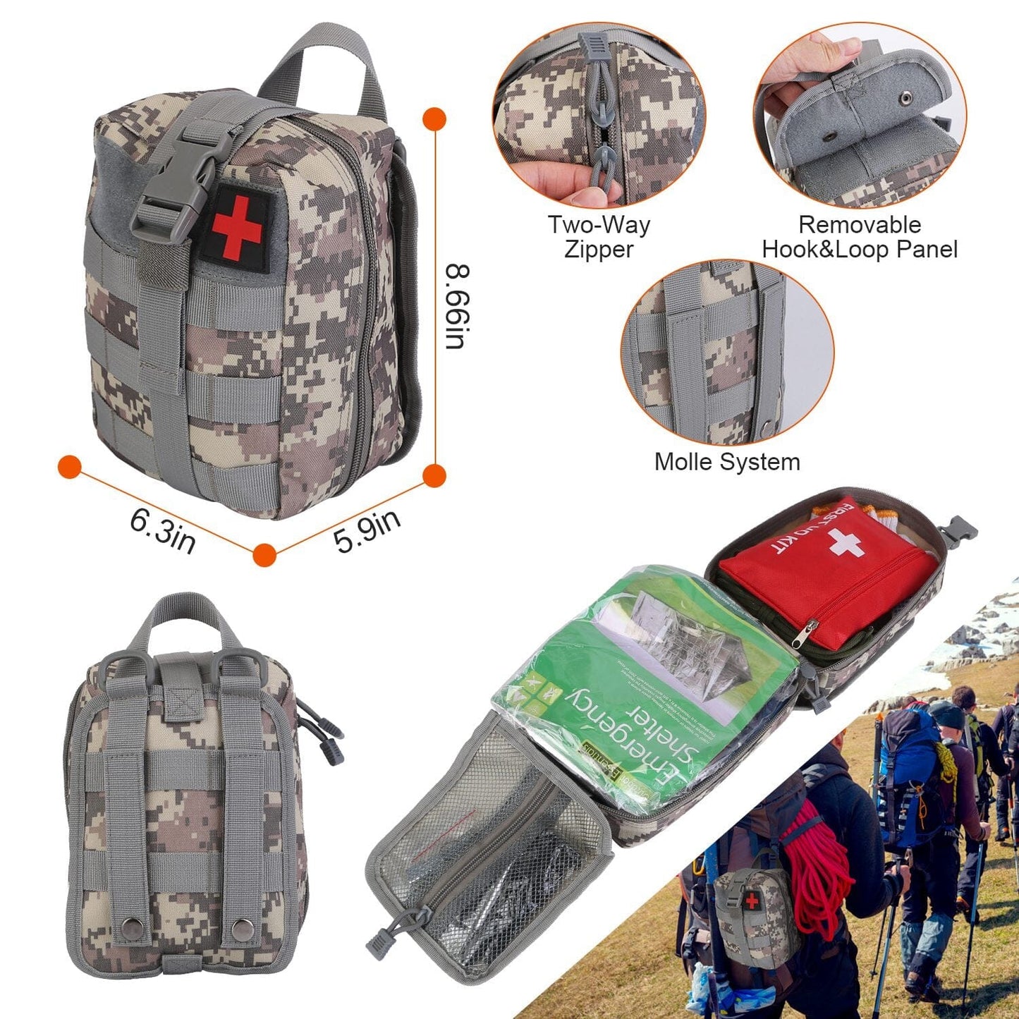 Skorter | 125-Pieces: Emergency Survival Gear Tactical for Outdoor Adventures