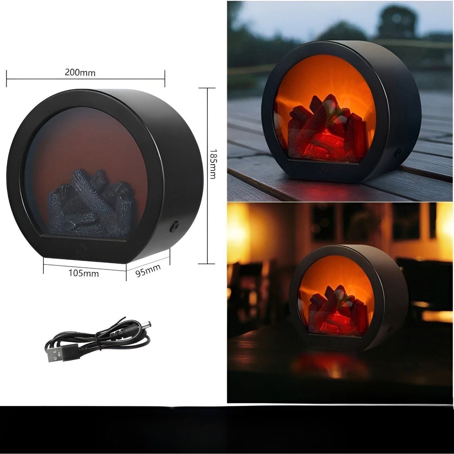 Skorter | RadiantFlame LED Lantern – Realistic Flame Table Lamp for Cosy Ambient Lighting