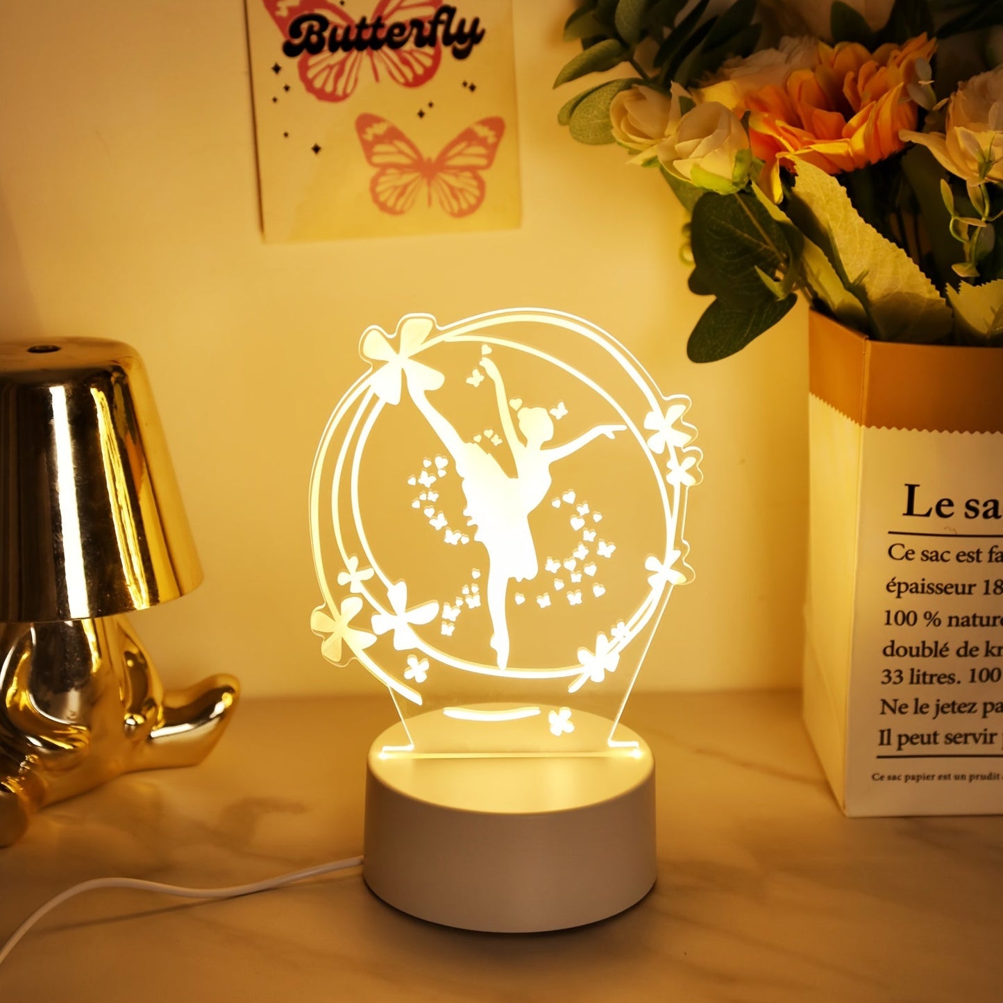 Skorter | Room lamp - 3D Ballet dancer LED Night light USB Powered