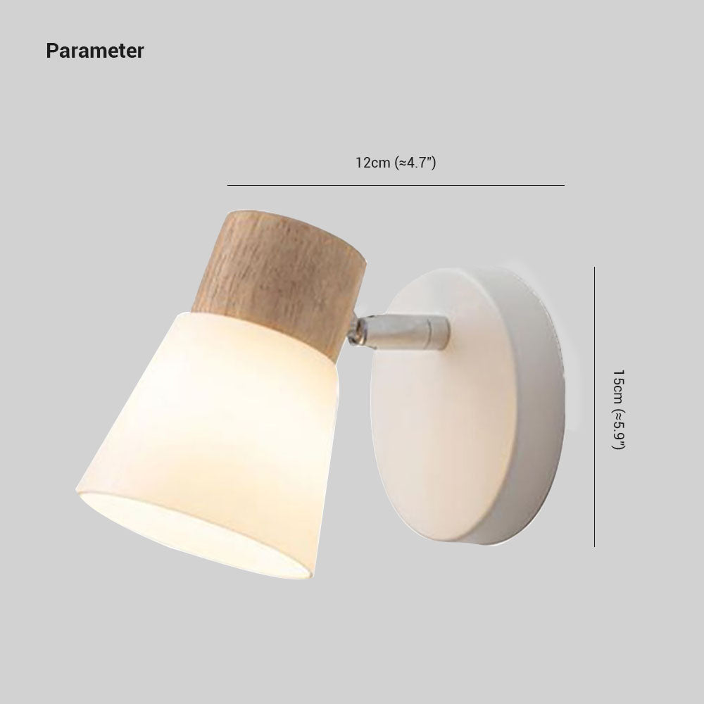 Skorter | Ozawa Nordic LED Wall Lamp Wood/Glass Living Room/Dining Room White