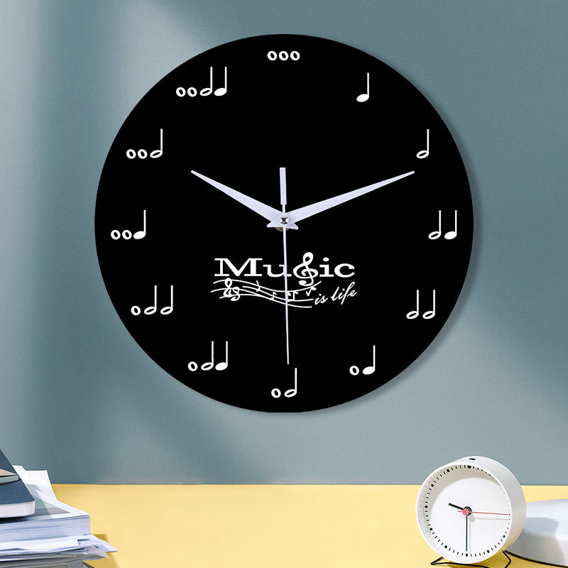 Skorter | Music notes wall decoration quiet round clock