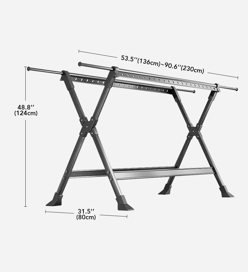 90 Inches Heavy Metal Folding Portable Clothes Drying Rack F212