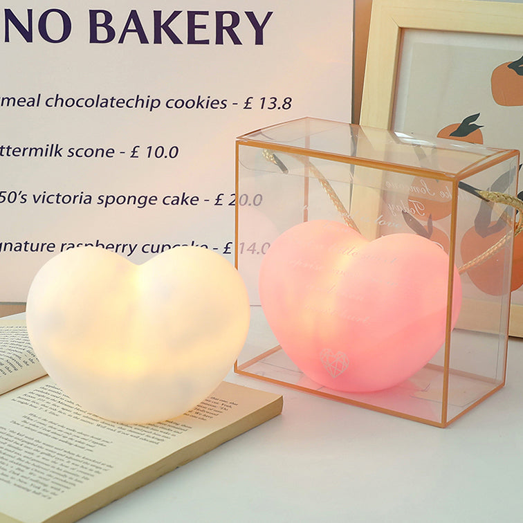 Skorter | LuvSphere Silicone LED Night Light | Heart-Shaped Design | Table Lamp | Warm Mood Light | Decorative