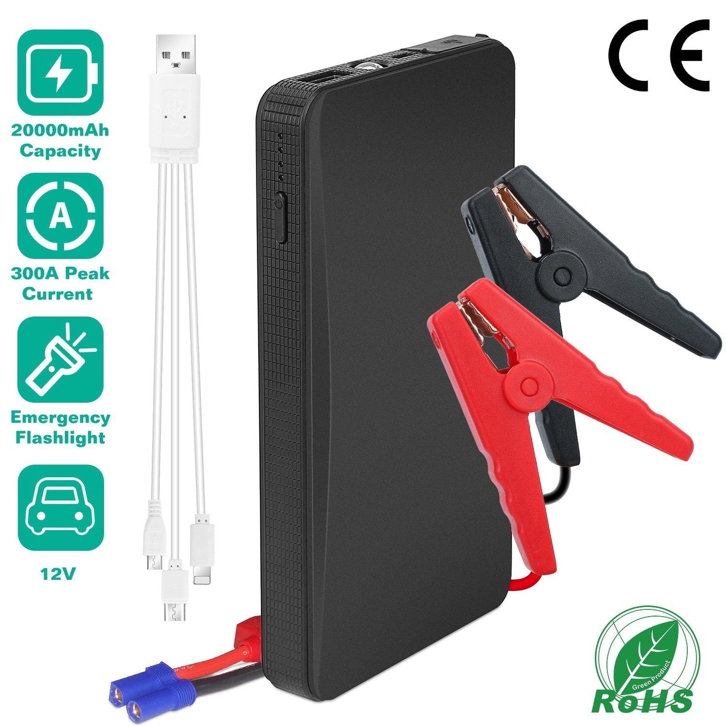 Skorter | 12V Car Jump Starter 300A Top 20000 mAh Battery Charger