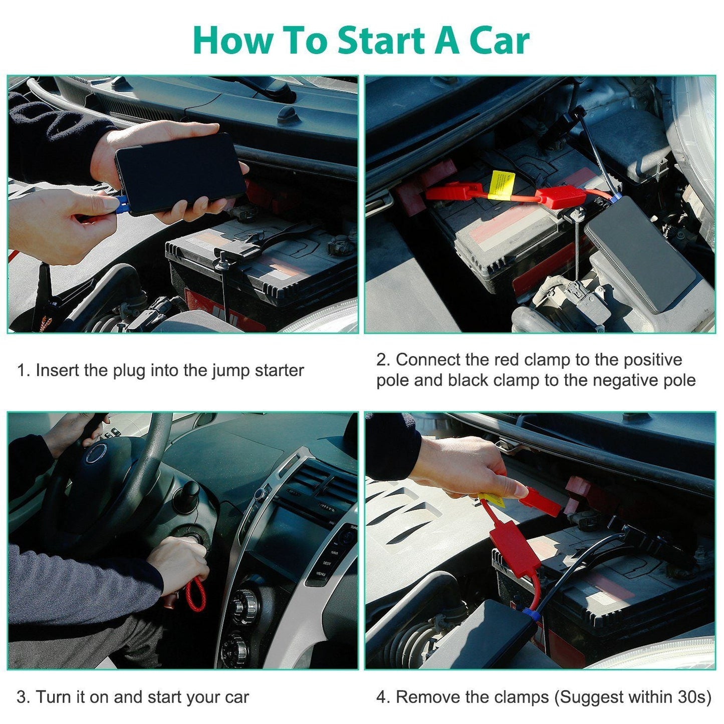 Skorter | 12V Car Jump Starter 300A Top 20000 mAh Battery Charger