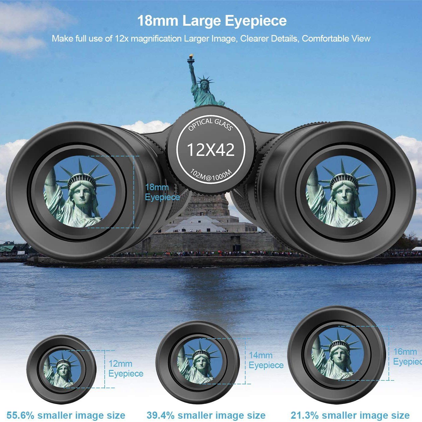Skorter | 12x42 HD Binoculars for Adults with Universal Mobile Adapter