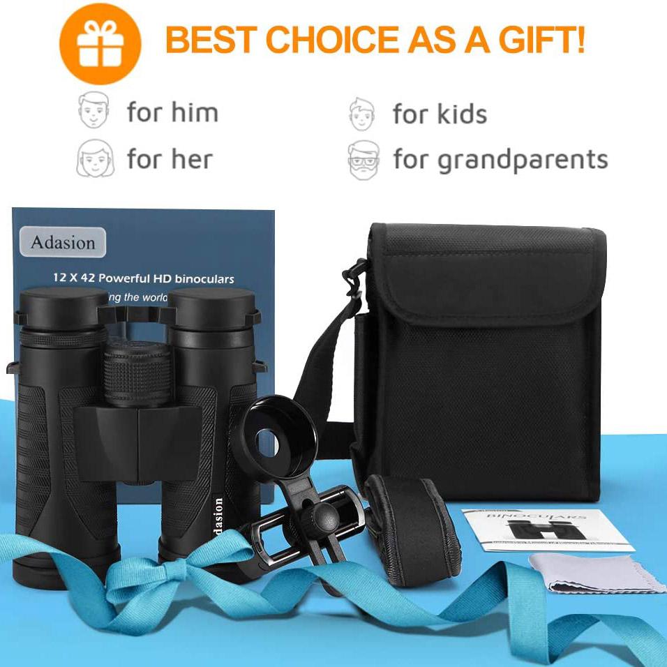 Skorter | 12x42 HD Binoculars for Adults with Universal Mobile Adapter