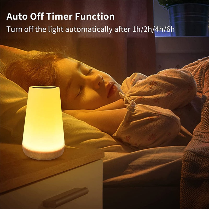 Skorter | 13 Color Changing Night Light RGB Remote Control Touch Dimmable Lamp Portable Table Night Light USB Rechargeable Night Light