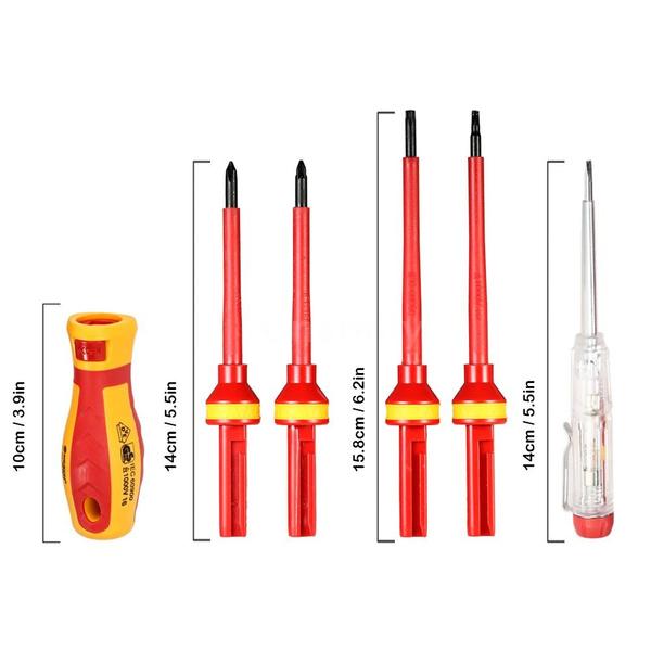 Skorter | 13-Piece: 1000V Replaceable Insulated Screwdriver Set