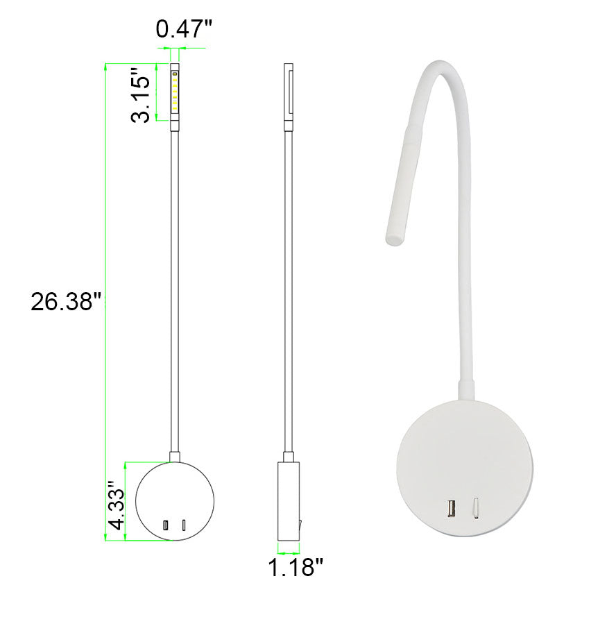 Skorter | Minimalistic USB rechargeable silicone spotlight LED reading wall lamp