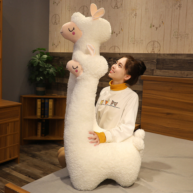 Skorter | 130cm Beautiful Alpaca Plush Toy Japanese Alpaca Soft Filled Cute Sheep Llama Animal Dolls Sleep Pillow Home Bed Decoration Gift