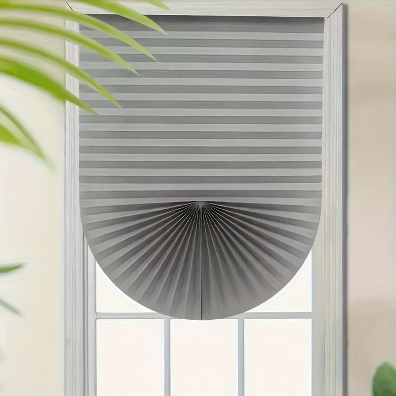 Skorter | 1 Piece Cordless Room Darkening Curtain - Light Filtering, Curved Window Cover for Living Room and Bedroom