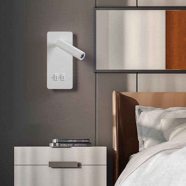 Skorter | Minimalistic rectangular spotlight swivel LED reading wall lamp