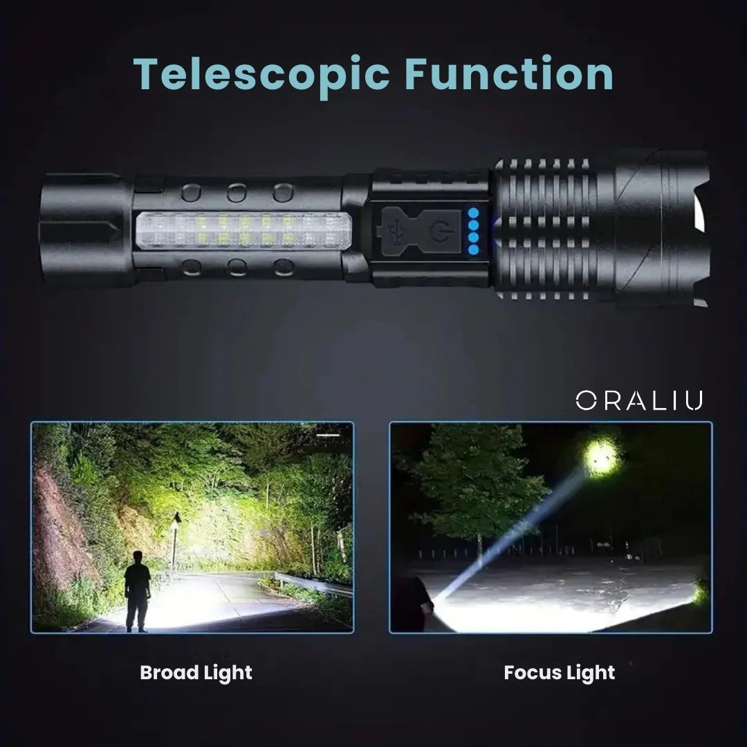 Skorter | Zoomable LED Flashlight – 3KM Range, Ultra Bright & Durable