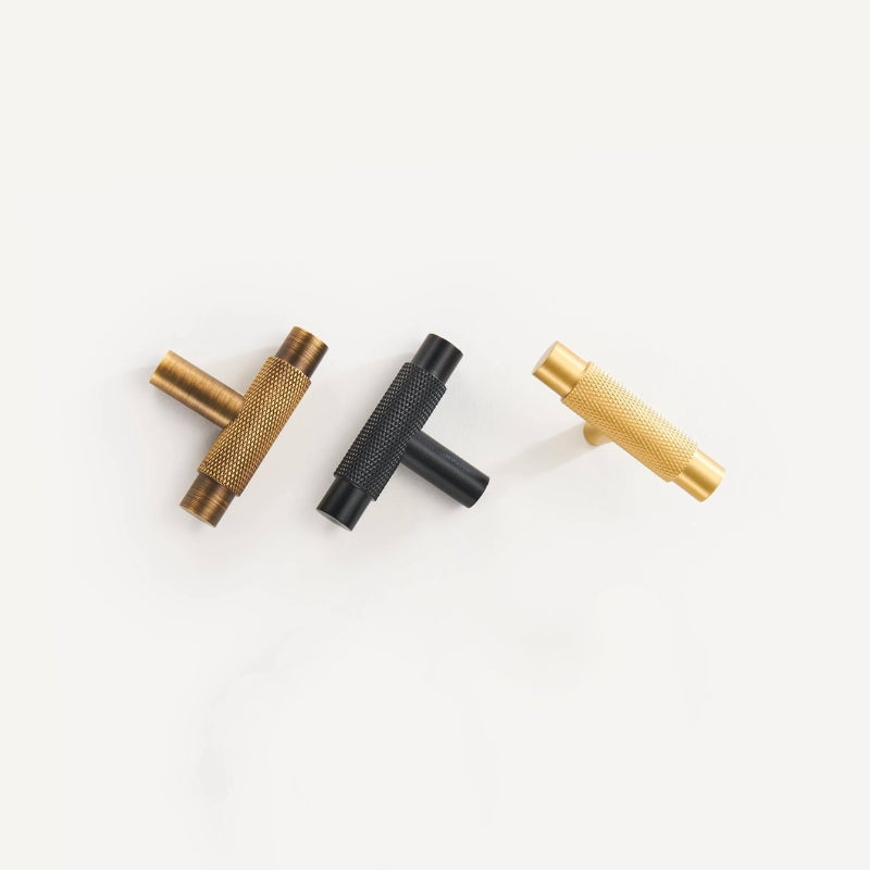 Skorter | Harrison Vintage Brass Knurled Furniture Handles