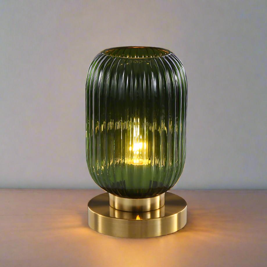 Skorter | Nordic Glass Table Lamp – Modern Stained Glass Accent Light