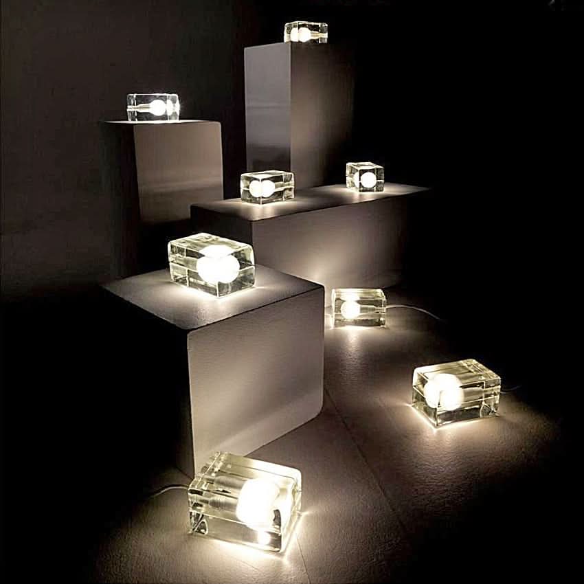 Skorter | Glass Block Table Lamp with G9 Socket