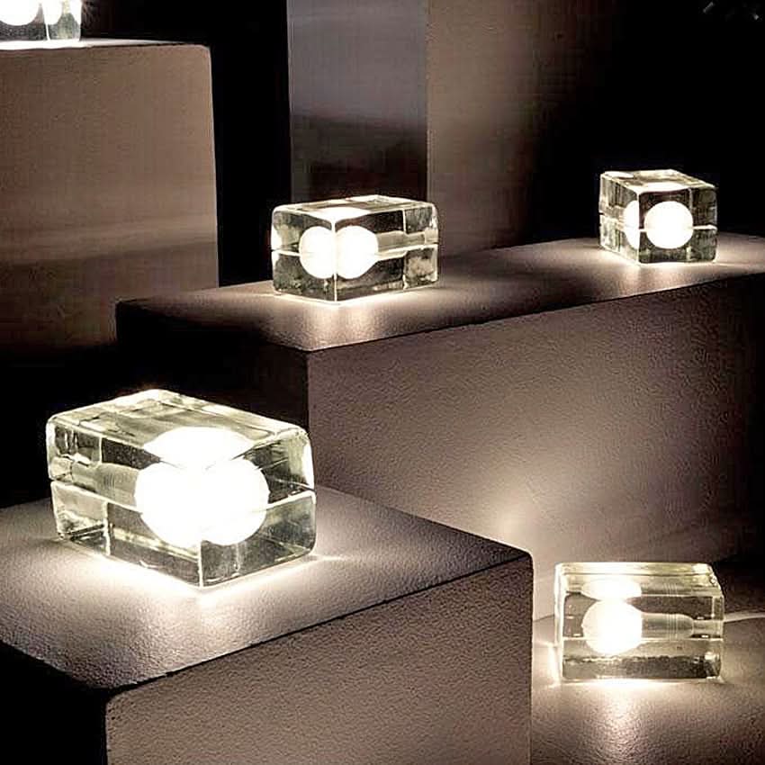 Skorter | Glass Block Table Lamp with G9 Socket