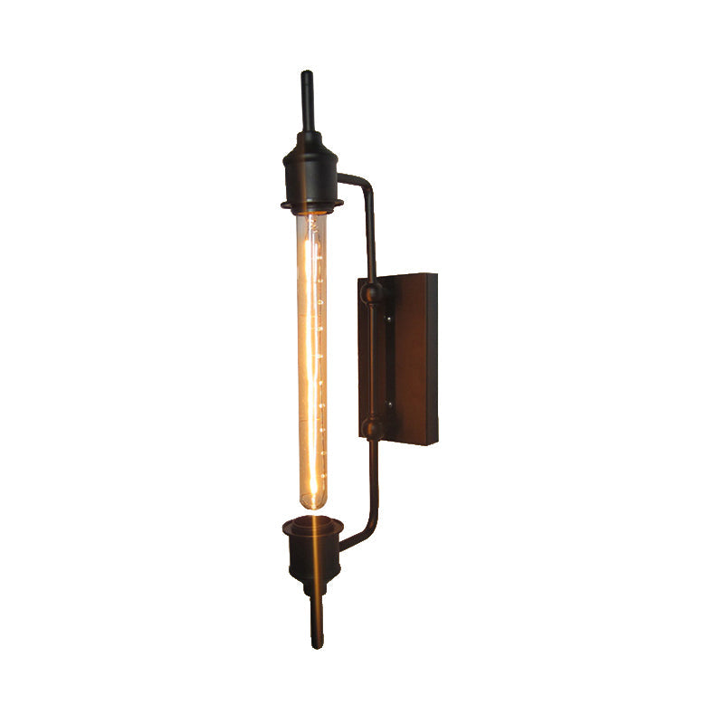 Skorter | Metallic Linear Small Wall Lamp 1 Light Modern Stylish Wall Light in Black for the Front Door