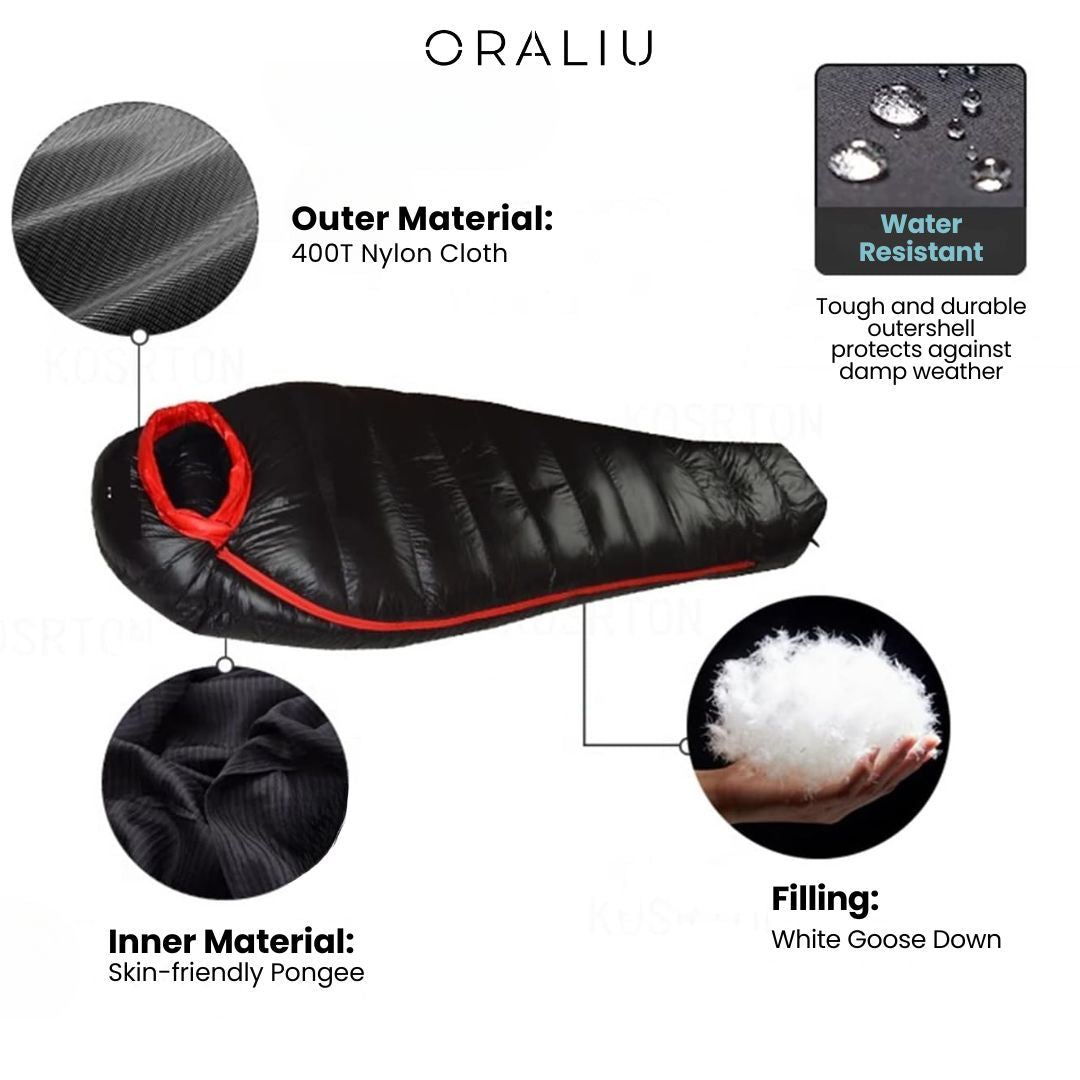 Skorter | Winter Sleeping Bag – Down Insulated, 400T Ripstop Nylon, -20°C Rated