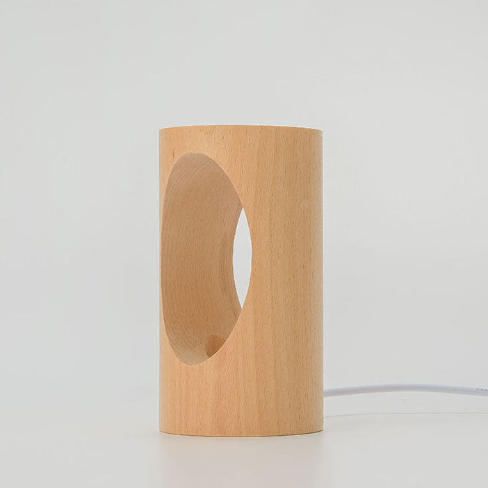 Skorter | Japanese solid wood rectangular column LED night lamp USB table lamp