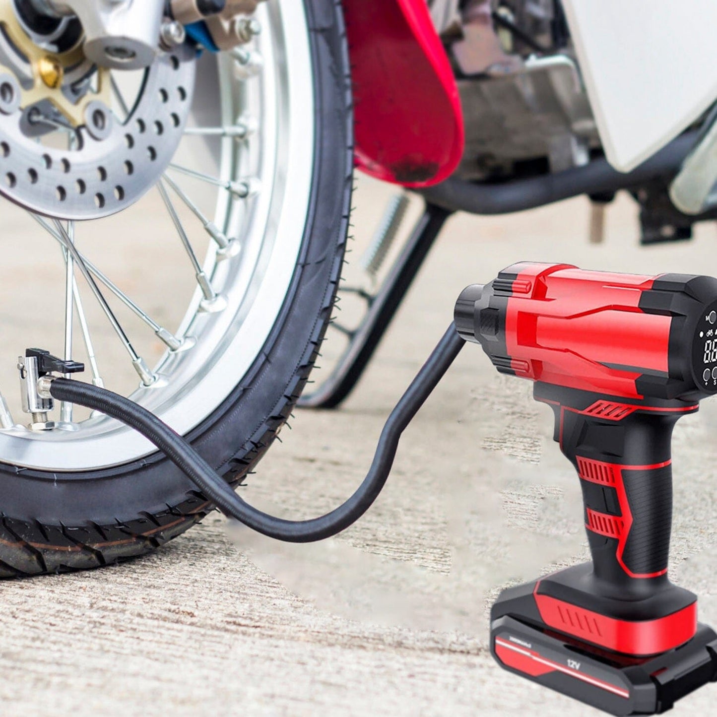 Skorter | 150 PSI 12V Portable Wireless Tire Pump 6000mAh Rechargeable with LED Light