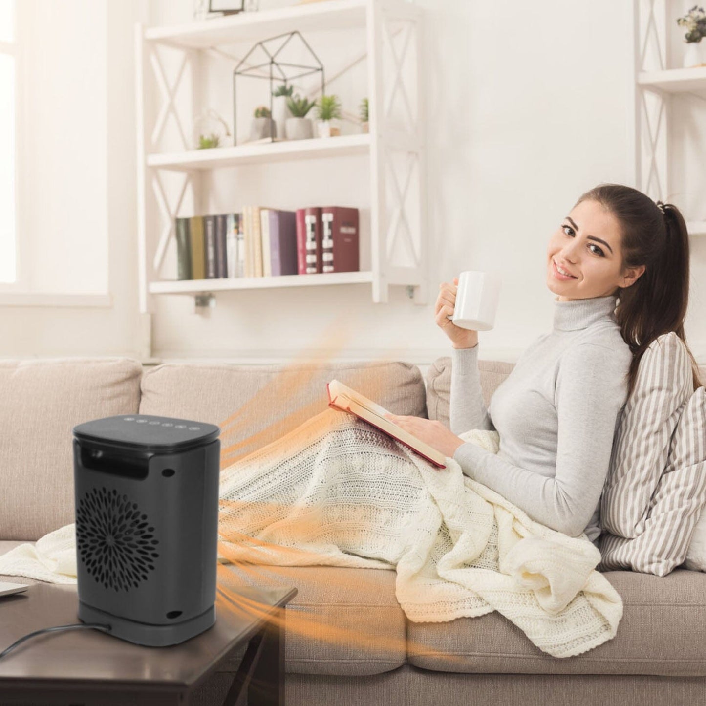 Skorter | 1500W Electric Room Heater Ceramic Heater Fan with 3 Modes Remote Control Digital Display