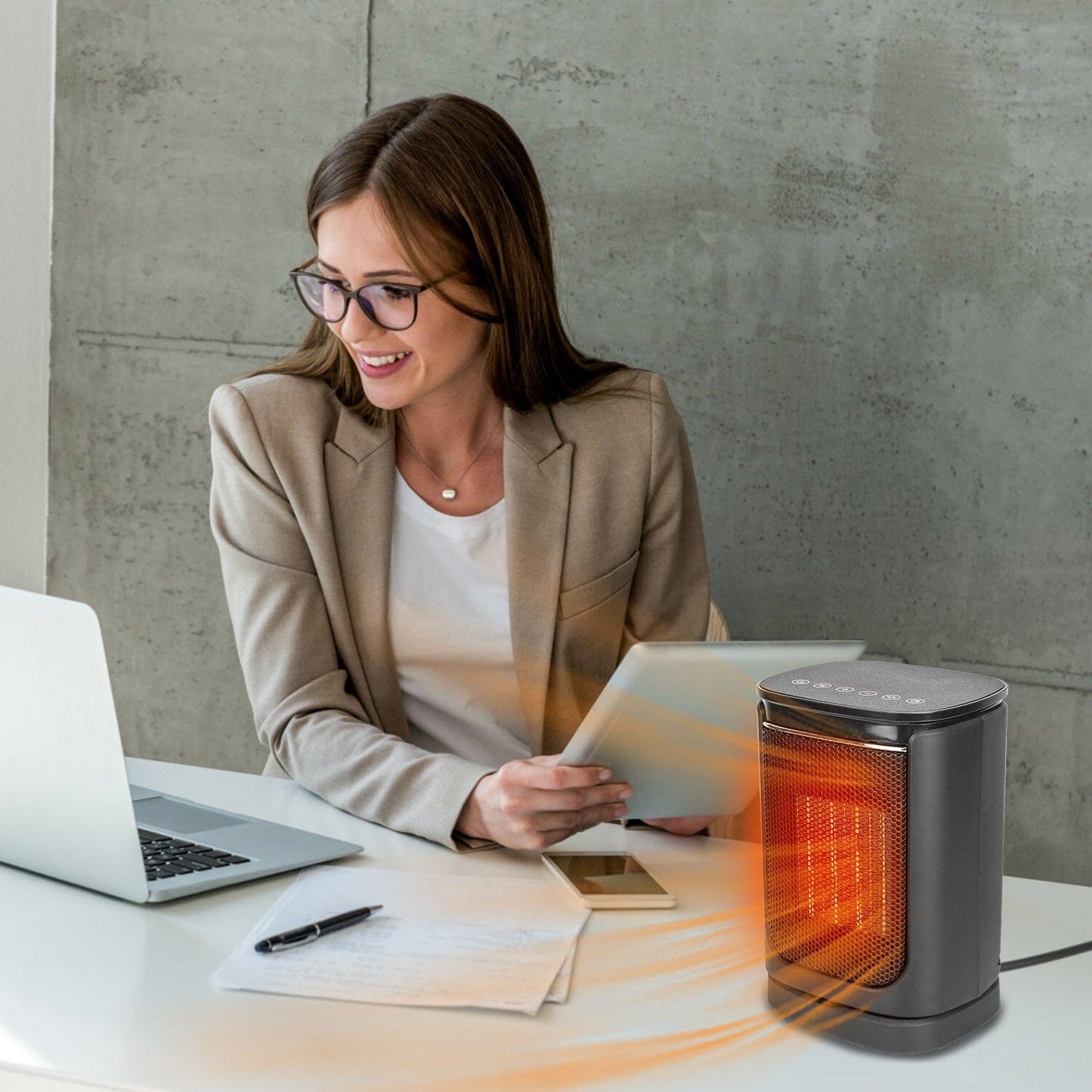 Skorter | 1500W Electric Room Heater Ceramic Heater Fan with 3 Modes Remote Control Digital Display