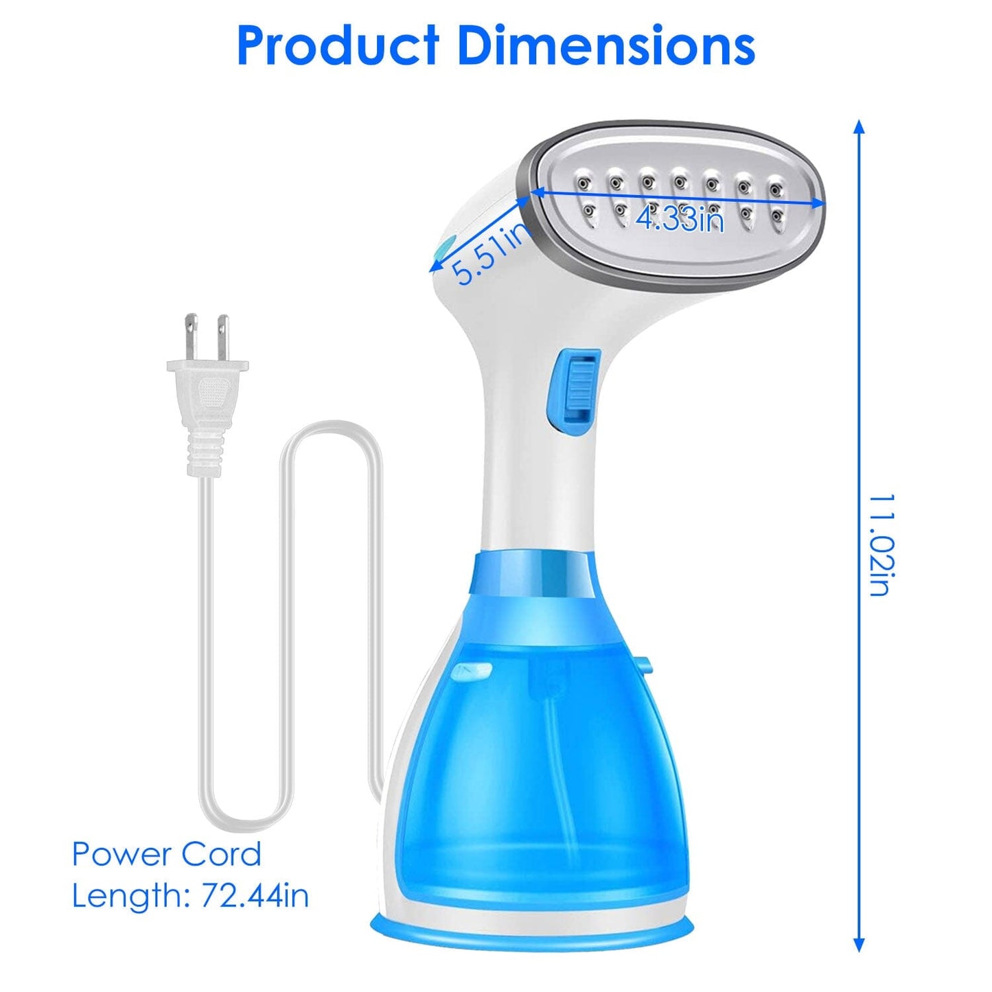 Skorter | 1500W Portable Handheld Clothing Steamer with 2 Brushes