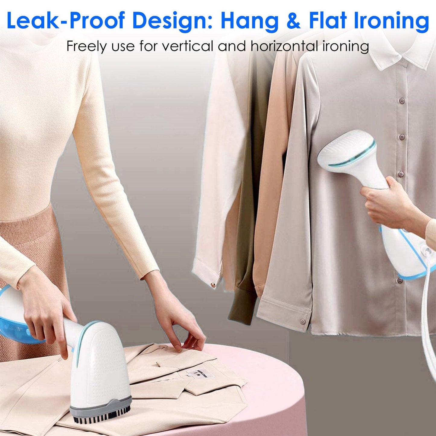 Skorter | 1500W Portable Handheld Clothing Steamer with 2 Brushes