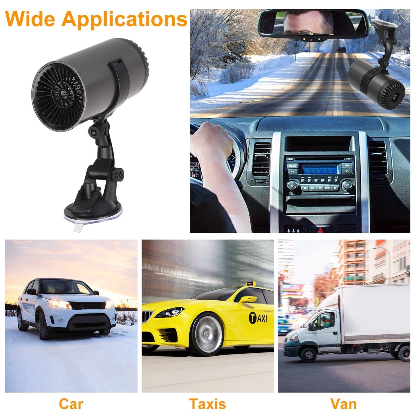 Skorter | 150W Portable Car Heater 2-in-1 Heating Cooling Fan Rotatable Defroster Tinetjener
