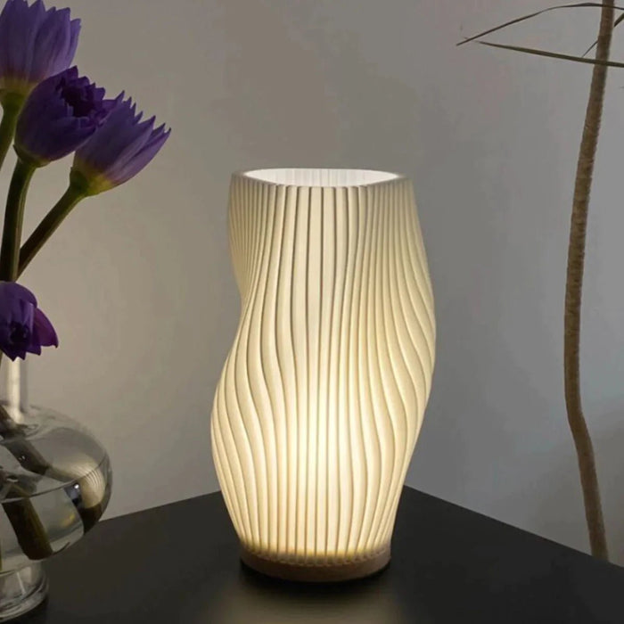 Skorter | Wavecrest Table Lamp – Soft Glow Designer Lamp with Dimmable Warm & Natural White Light
