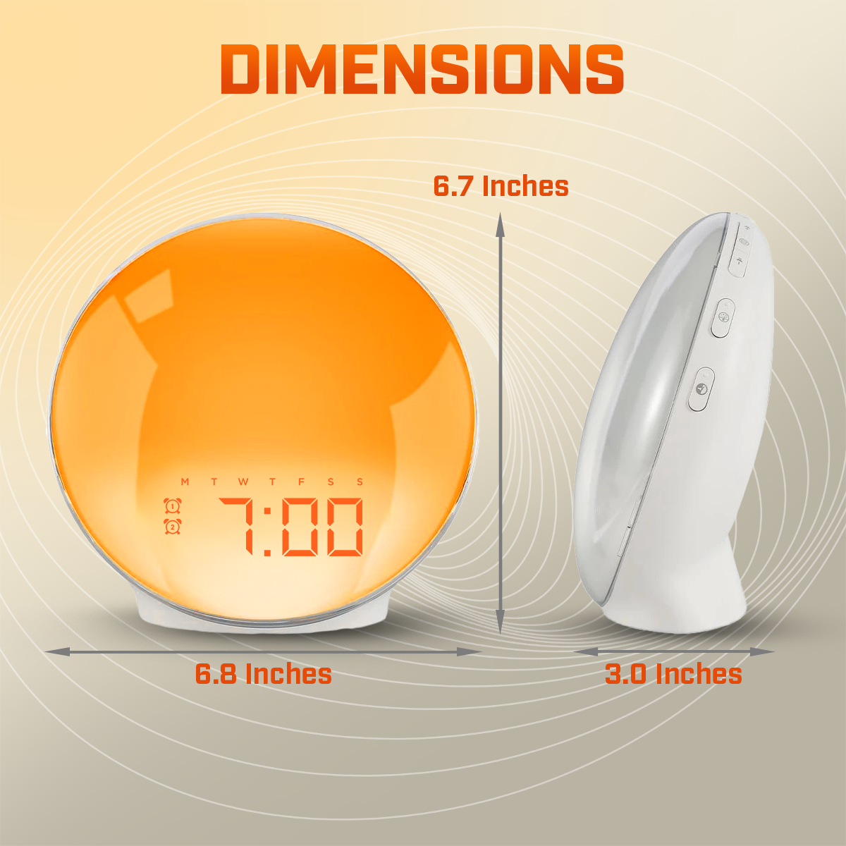 Skorter | Wake-Up Sun Lamp Alarm Clock | Gradual Sunrise Glow & Customizable Sounds for Gentle Mornings